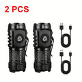 Buy 1 Get 1 Free Mini LED Flashlight Rechargeable 5 Lighting Modes Frog Eye Lens Portable Torch for Emergency Camping Hiking Oasis Select 2 PCS