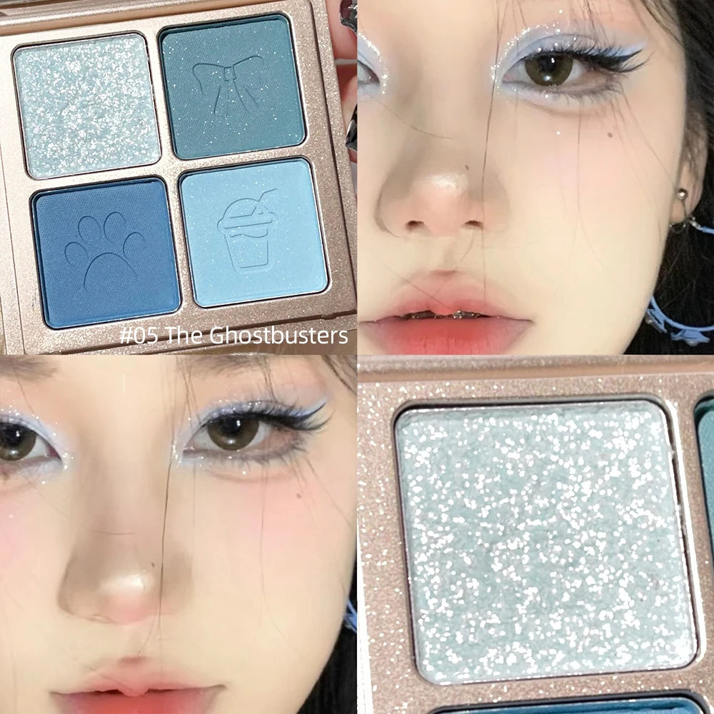 Art Value 4-Color Glitter & Nude Eyeshadow Palette | Long Lasting