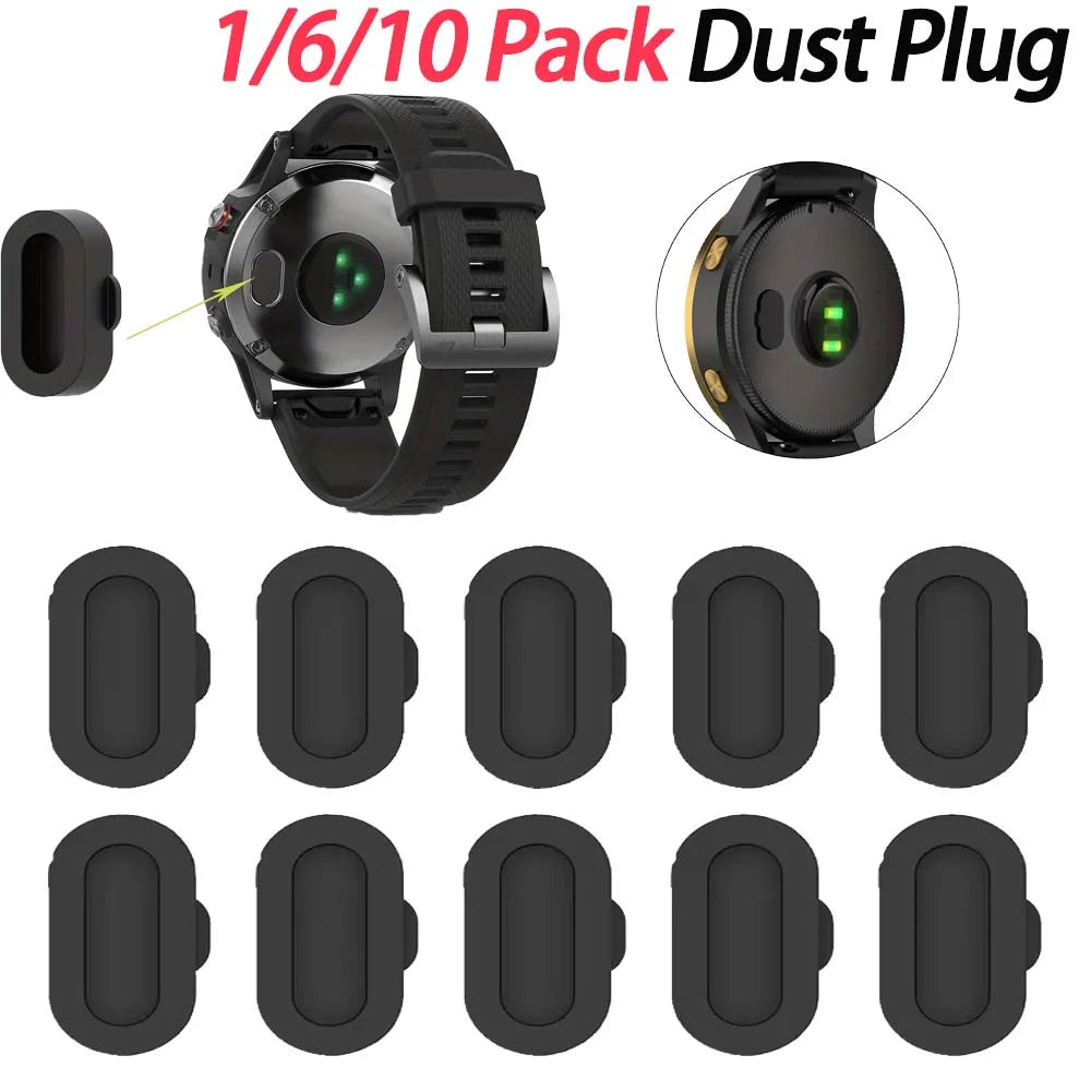 Silicone Dust Plug for Garmin Fenix Venu Forerunner – 1/6/10 Pack Watch Port Protector Oasis Select