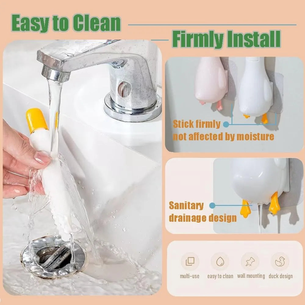 Multifunctional 2‑in‑1 Cute Duck Double‑head Cleaning Clip Dust Removal Shovel Bathroom Cleaner Tool With Drainage Hole Oasis Select