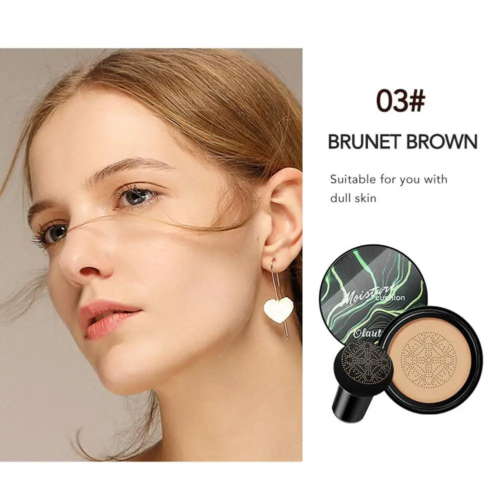 BB CC Cream Face Foundation Concealer Cushion Mushroom Base Waterproof Brighten Makeup Brightening Tone Cosmetics Make up Oasis Select 03 Dark Brown