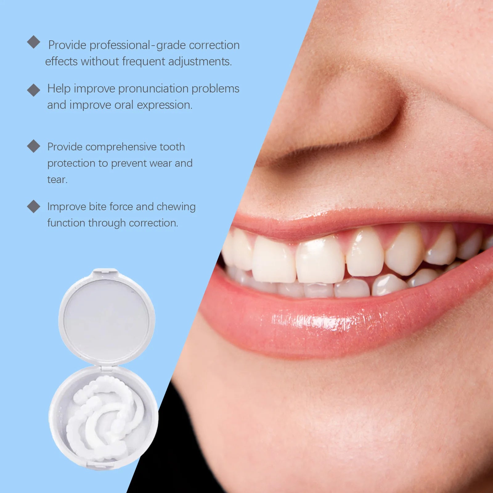 Snap-On Teeth Veneers – Adjustable Adult Fake Tooth Set Snap-On Dental Veneers Oasis Select