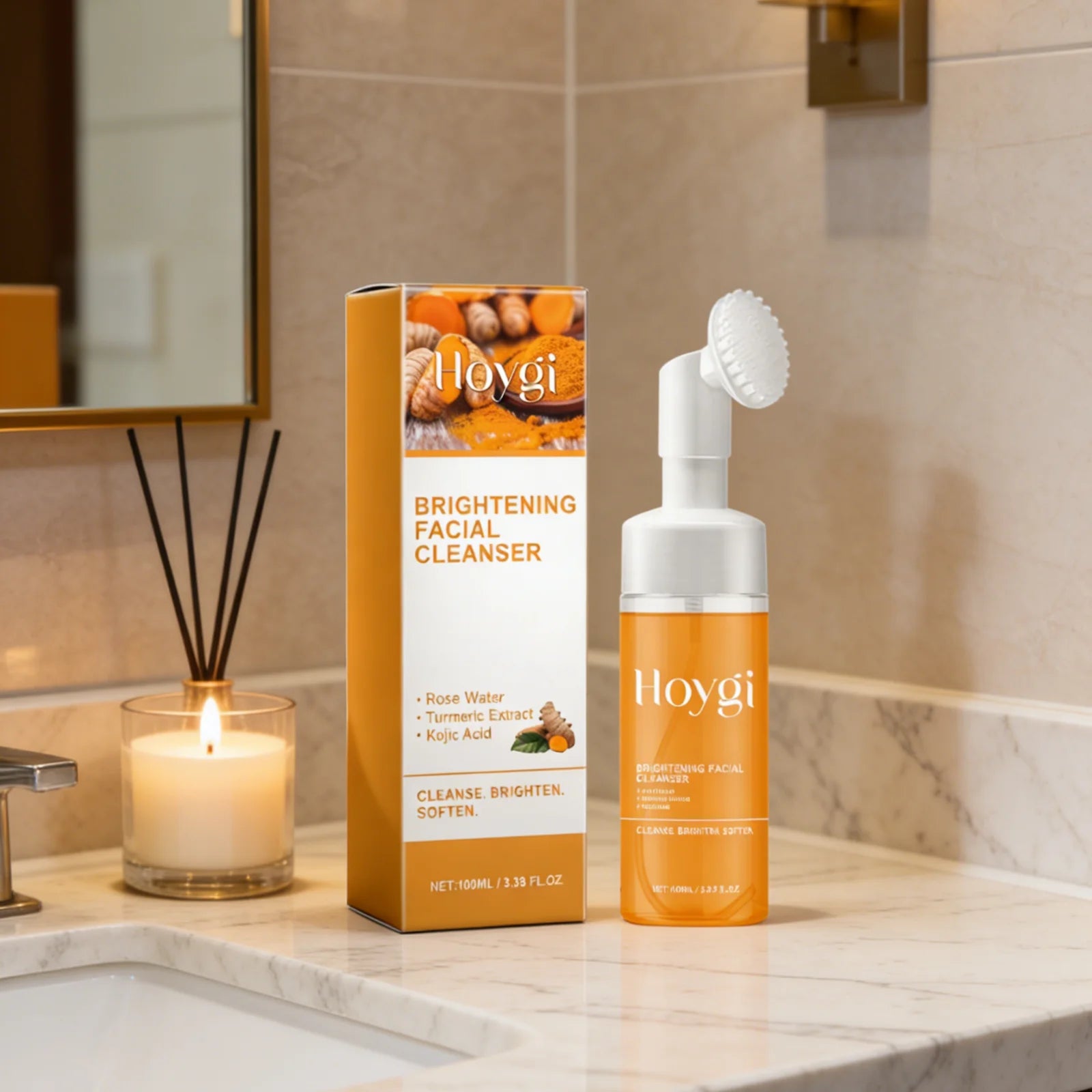 Hoygi Turmeric Foaming Facial Cleanser – Brightening Oil Control Foaming Facial Cleanser Oasis Select