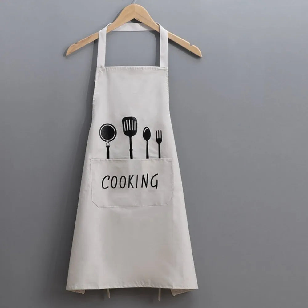 Kitchen Household Cooking Apron Men Women Oil-Proof Waterproof Adult Waist Fashion Coffee Overalls Apron Kitchen Accessories Oasis Select beige white