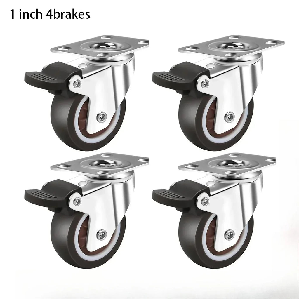 Caster Wheels 2 Inch, Heavy Duty Furniture Casters Set of 4,Rubber Castors No Noise,Designed for Desk,TV Stand,Coffee Table Oasis Select 1 inch brake