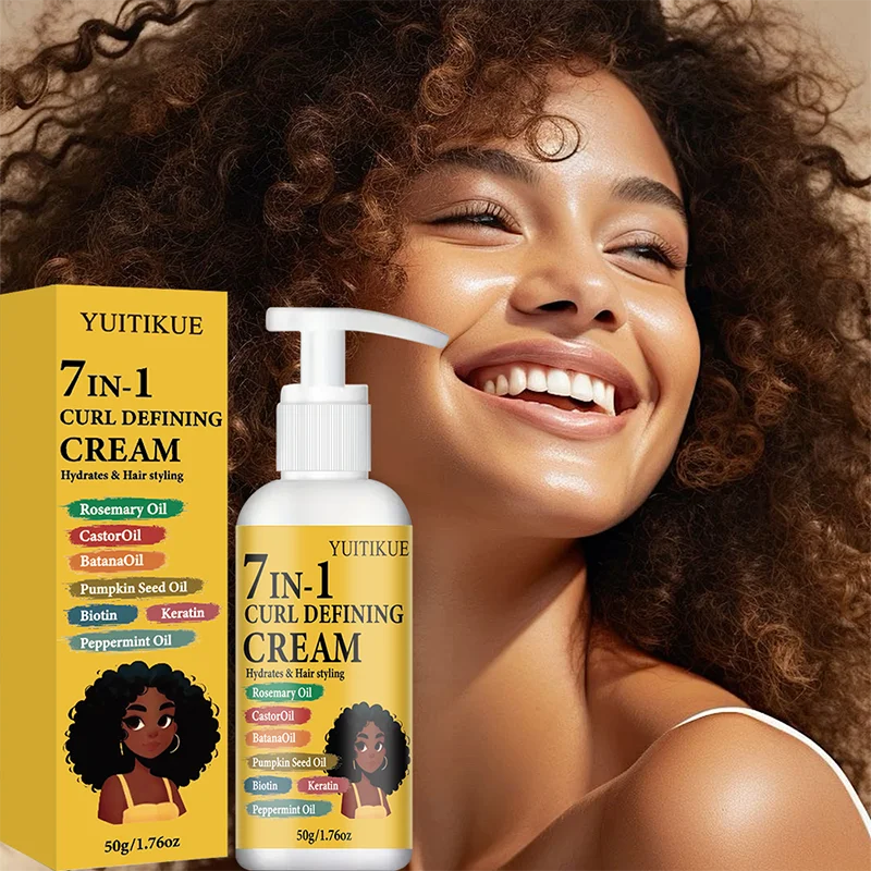 YUITIKUE 7-in-1 Curl Defining Cream – Hydrating Hold, No Frizz