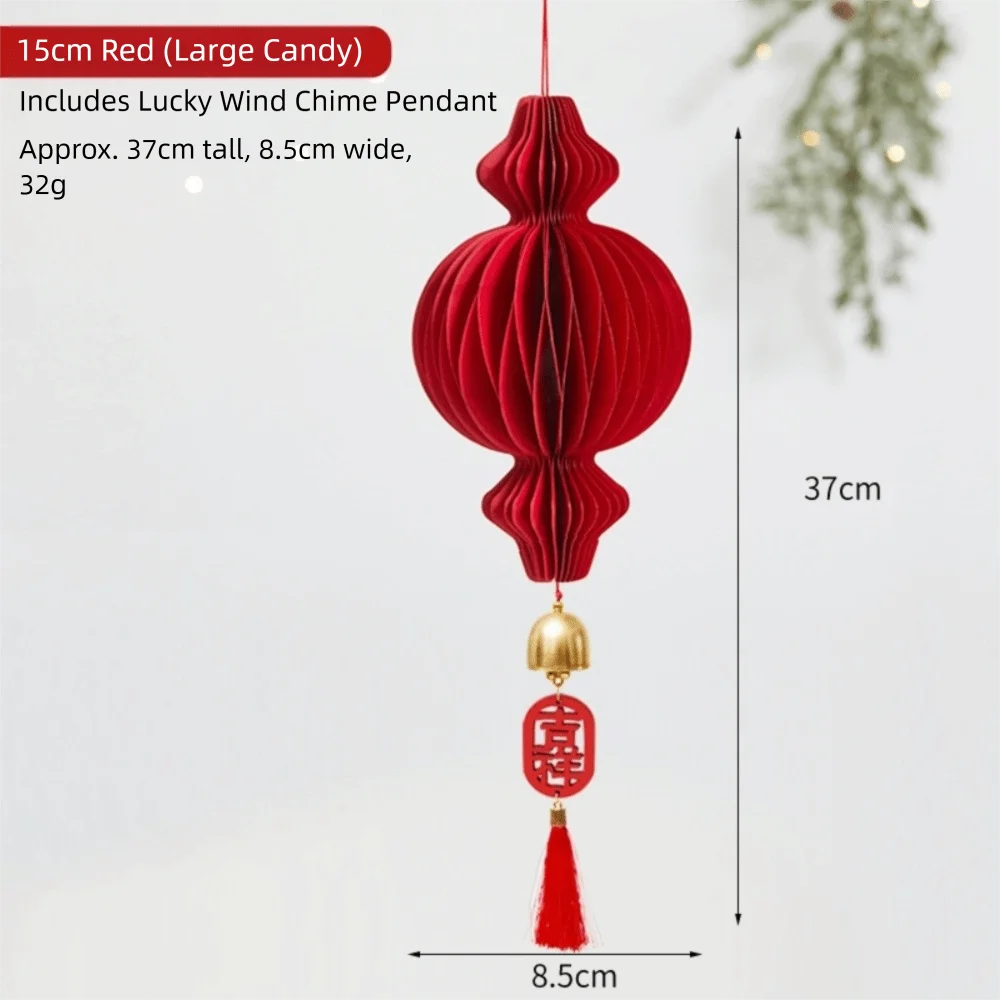 Red Honeycomb Paper Hanging Decoration with Tassel | New Year