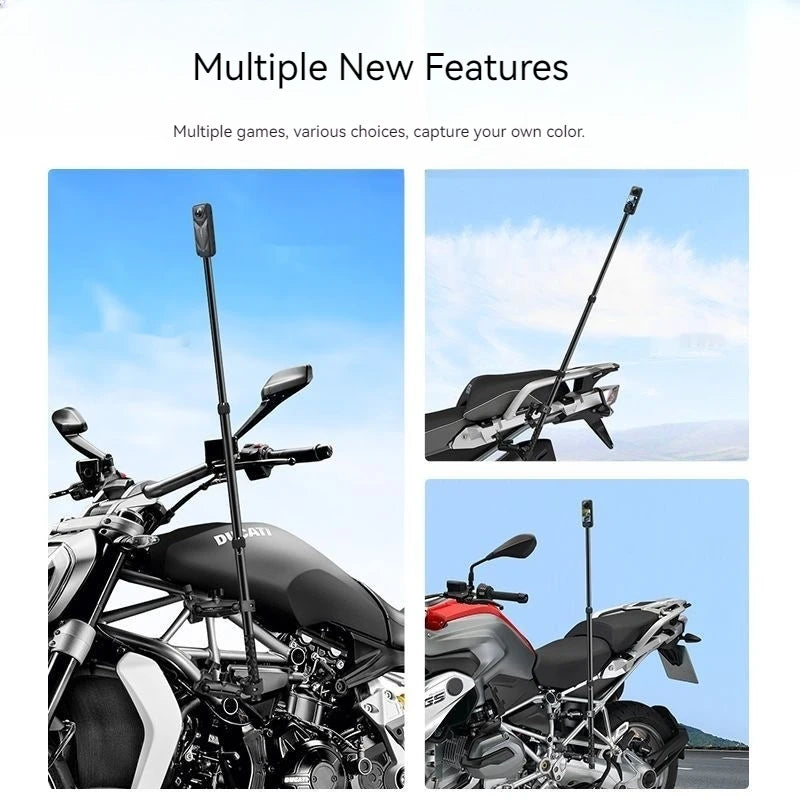 Handlebar Mount & 1.2m Selfie Stick for GoPro, Insta360, DJI