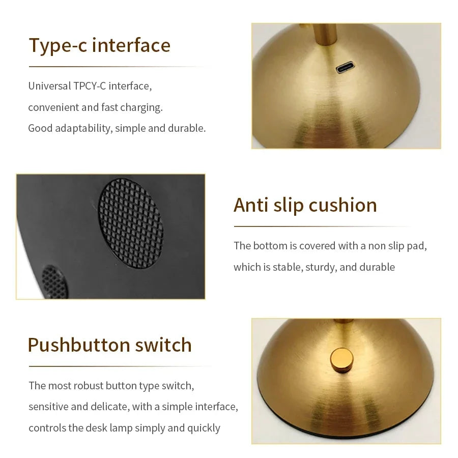 Rechargeable Crystal LED Table Lamp Touch Sensor Desk Light 3 Color Dimmable For Bedroom Bar Hotel Atmosphere Room Decor Lightin Oasis Select