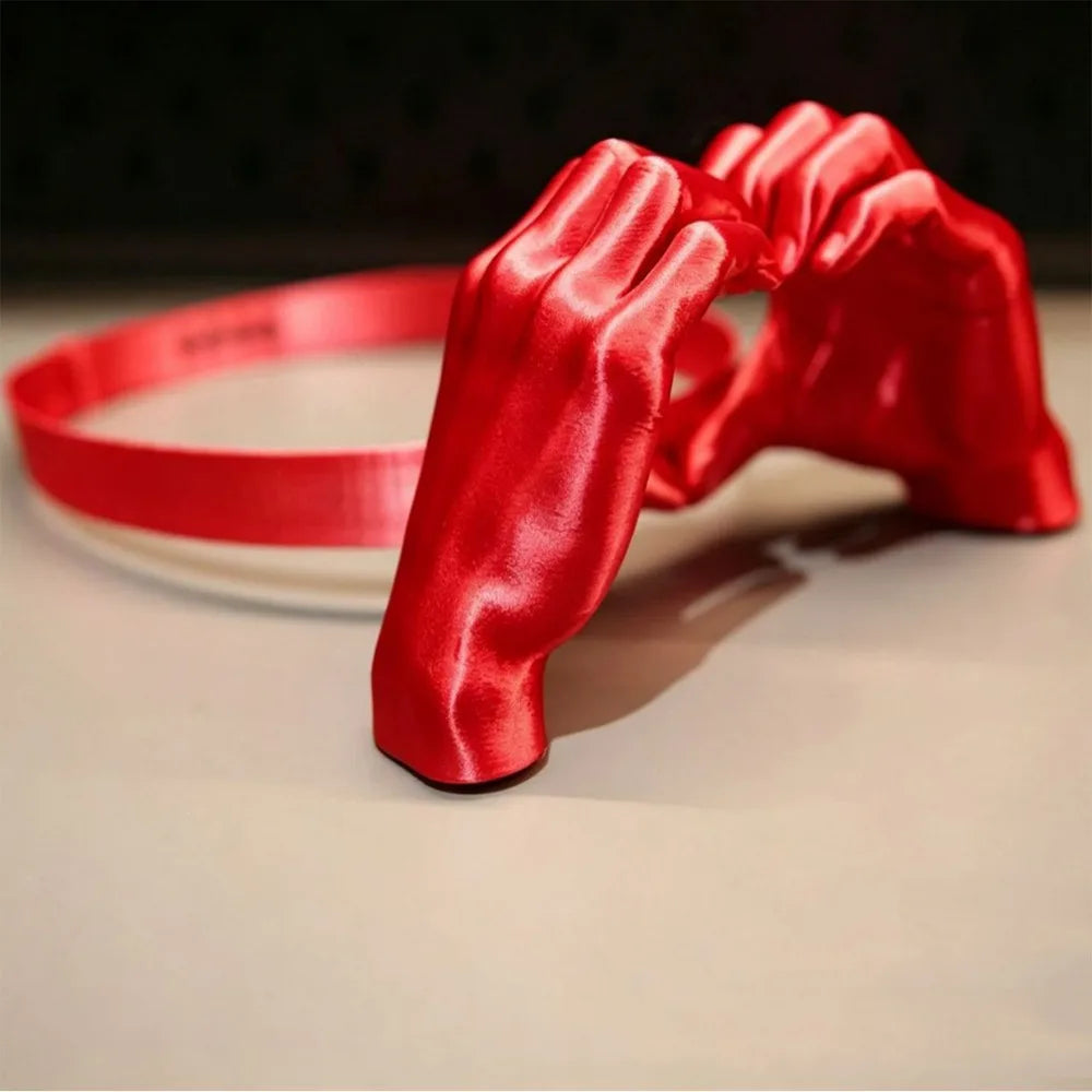 3D Printing Palm Sun Hat Heart Hands UV Protection Hand Shape Sun Visor Adjustable Hands-Free Outdoor Beach Hat Beach Party Oasis Select Red