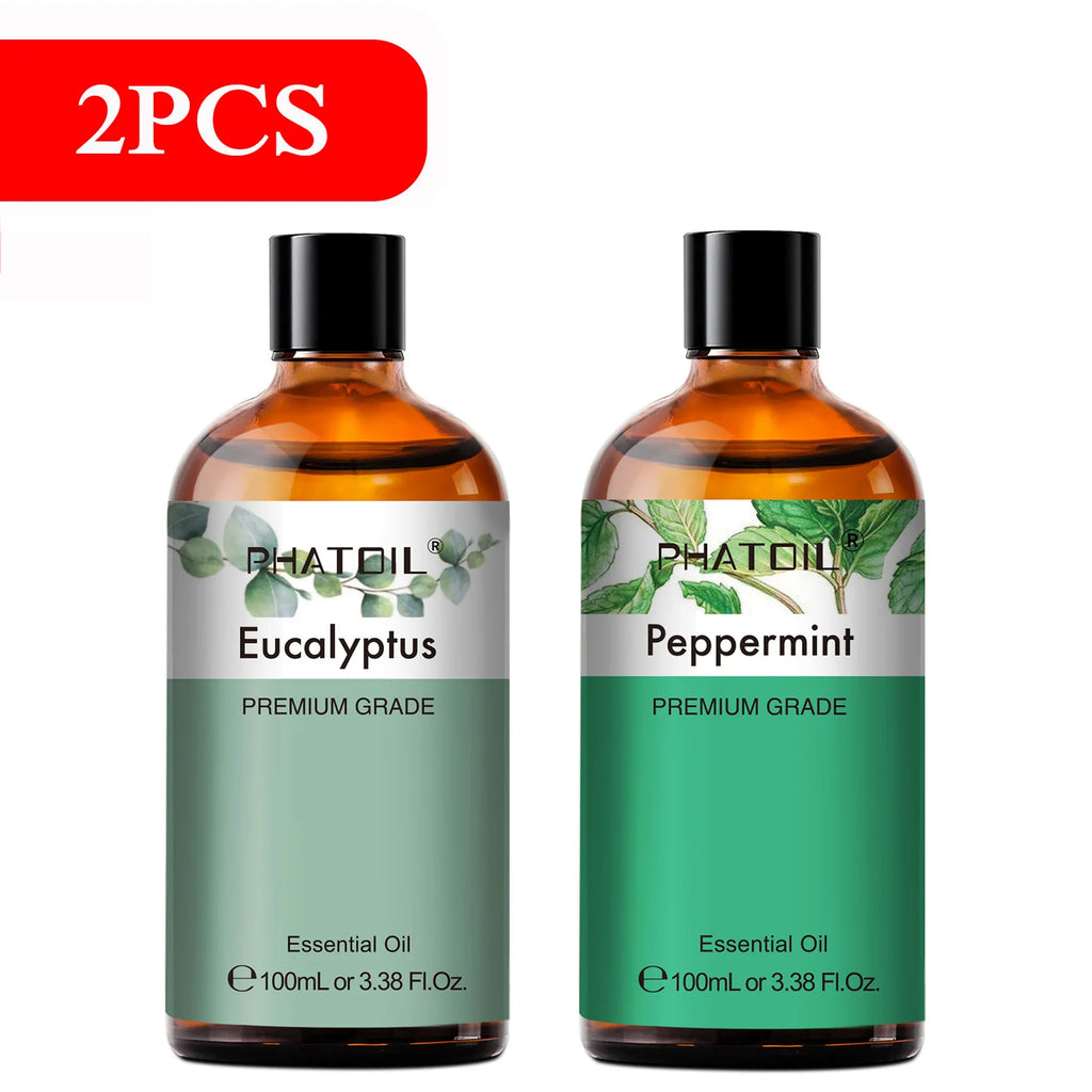 PHATOIL 100ml Pure Essential Oils – Lavender, Eucalyptus & More