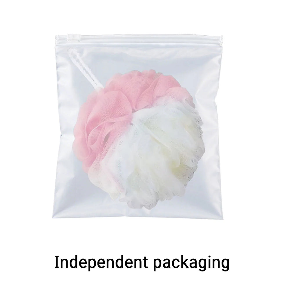 3PCS Exfoliating Soft Bath Net, Individually Wrapped, Foam Net Bath Ball, Body Scrub and Back Brush for Skin Cleaning Oasis Select