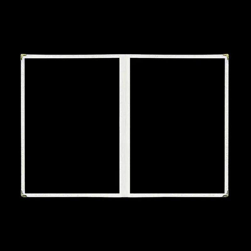Foldable A4 PVC Menu Cover Transparent Double Panels Reusable Holder for Family Gathering Dinner Party Oasis Select White 2 Pages