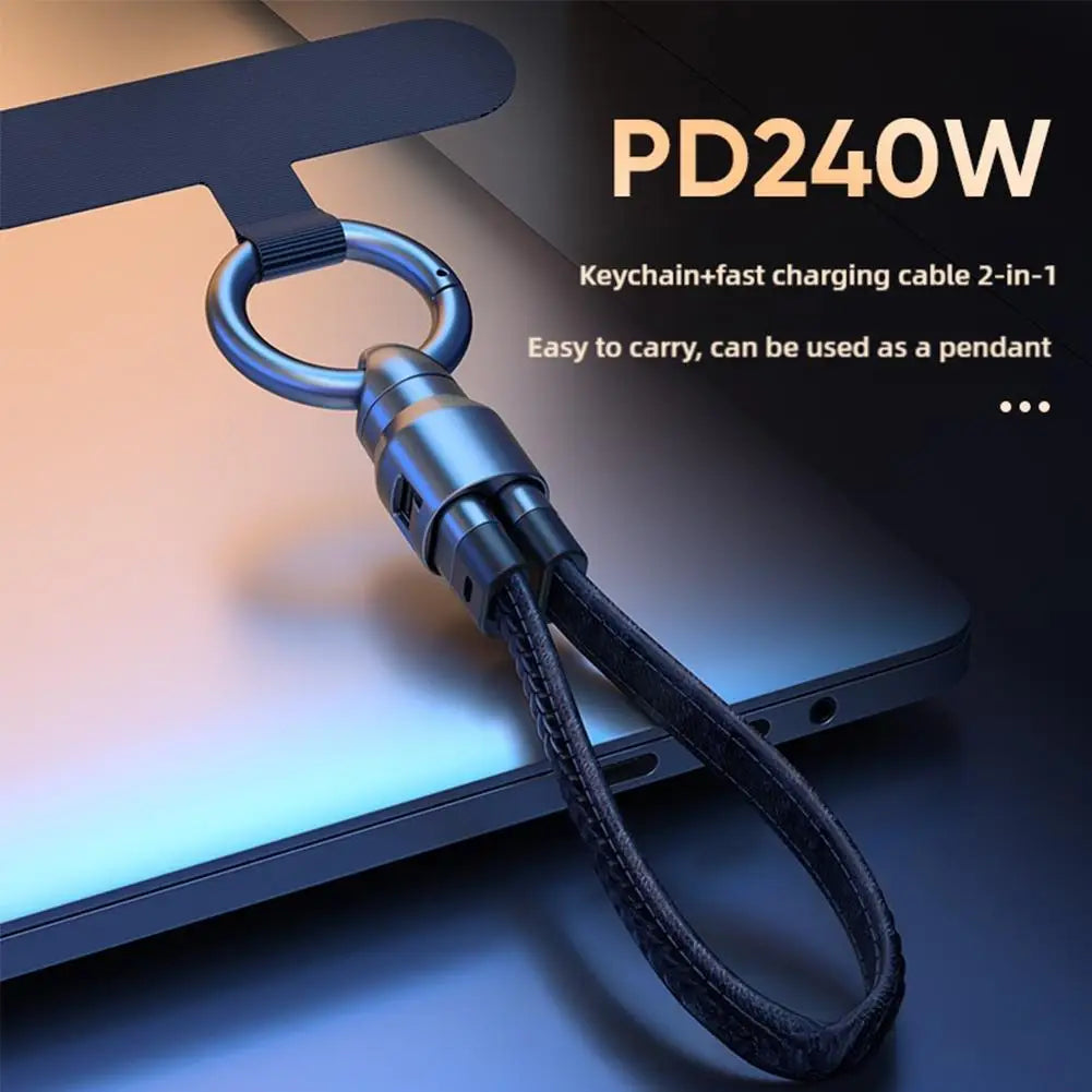 240W USB-C Keychain Charging Cable | PD Fast Charge Type-C