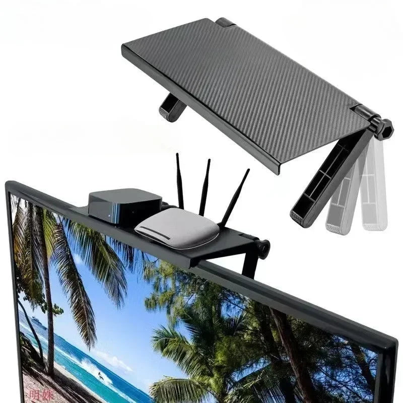 ABS Solid Panel Media Console Shelf Router Set Top Box TV Accessories Organizer Sturdy Entertainment Center Stand Rack Oasis Select