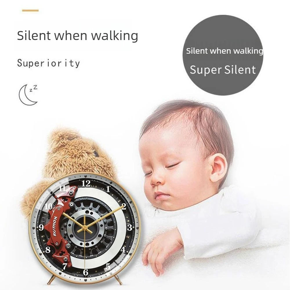 Industrial Style Hub Clock Modified Car Brake Caliper Mute Table Clock for Living Room Desk Clock Oasis Select