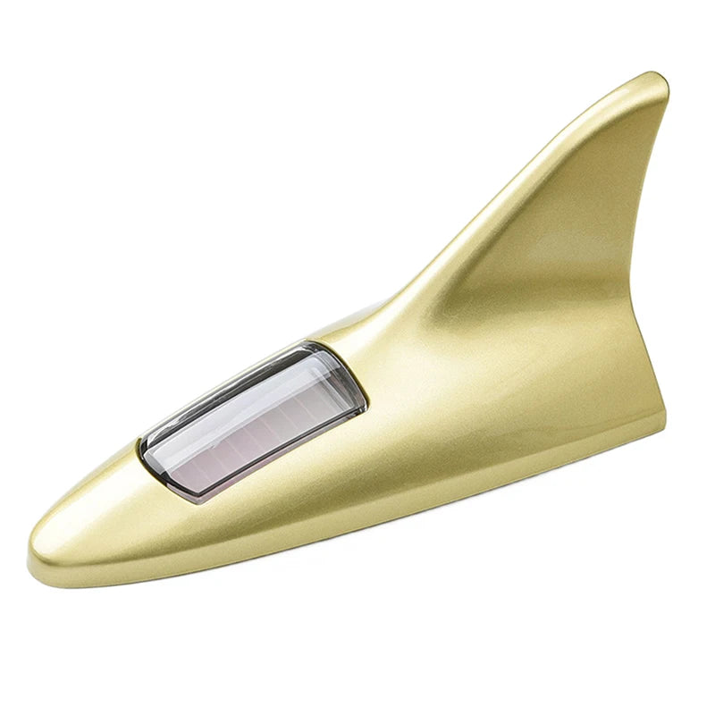 Universal Car Shark Fin Antenna Roof Tail Modification Light with Solar LED Light Car Antenna Driving Safety Warning Light Oasis Select GD