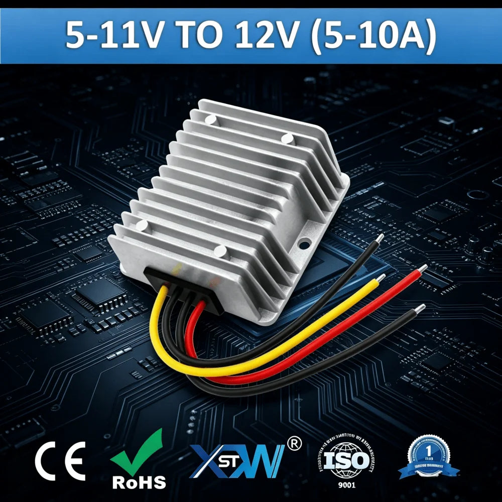 5-11V 5V 6V 9V to 12V 5A 8A 10A IP67 12v dcVoltage Regulator Output DC to DC Step Up Boost Power Converter Waterproof Oasis Select