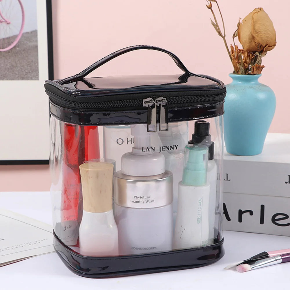 Clear Transparent Makeup Bag | Waterproof PVC Travel Cosmetic Pouch