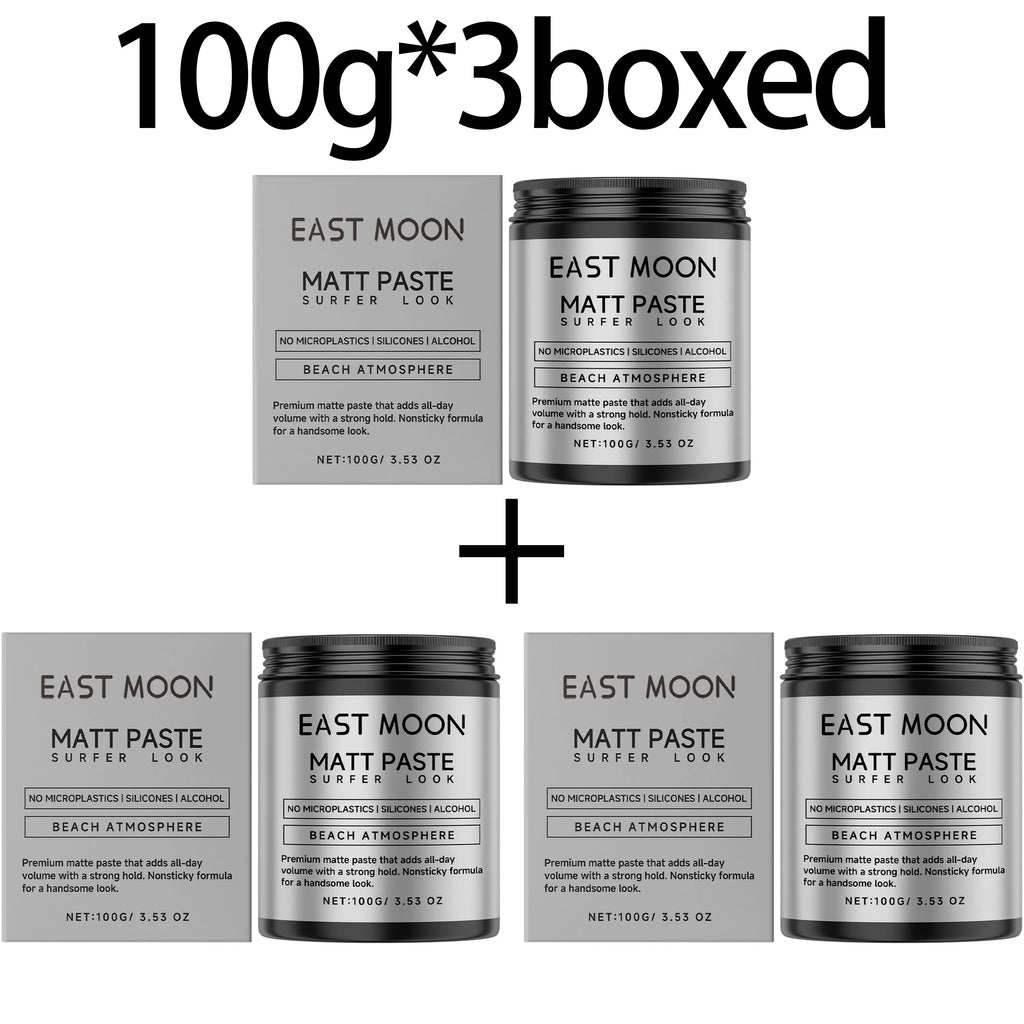 East Moon Matte Hair Styling Cream – Anti-Frizz Volume Paste Matte Hair Styling Cream Oasis Select 100g X 3boxed