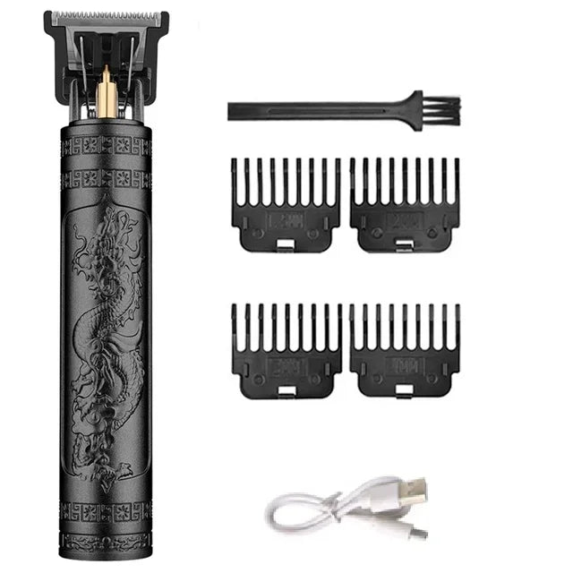 Vintage Cordless Hair Clippers For Men Electric Beard Trimmer Shaver Zero Gapped Hair Clippers Cutting Grooming Kit/Accessories Oasis Select 060-BlackDragon