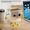 Cute Covered Desktop Trash Can – Transparent Plastic Desk Bin