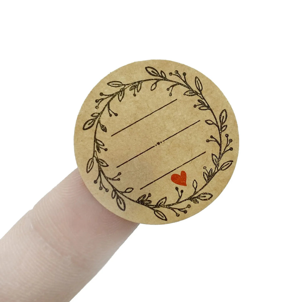 500 PCs/roll 1 inch kraft paper stickers for gift wrapping, envelope closures, small business office supplies, DIY decorating Oasis Select