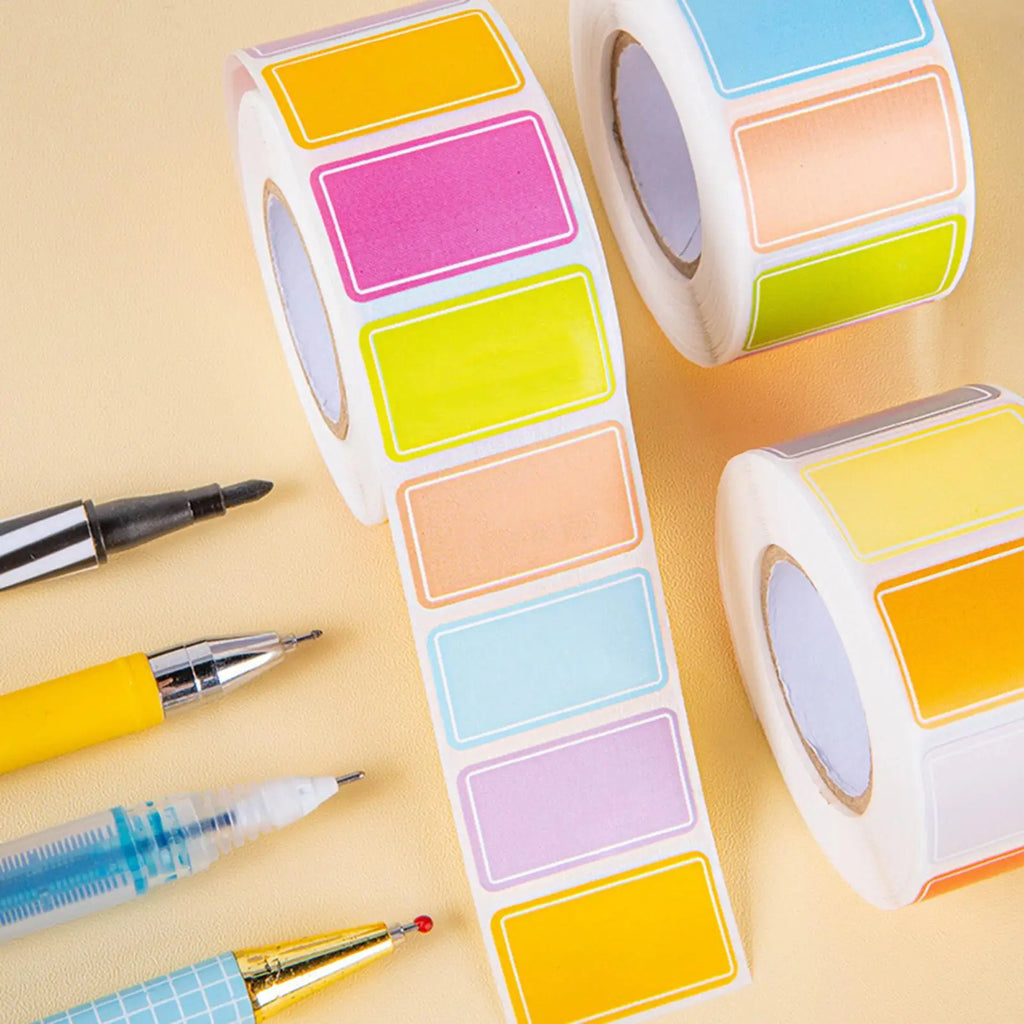 500Pcs Colored Labels Stickers Self-adhesive Paper Waterproof Label Stickers Handwritten Name Stickers Date and Food Labels Oasis Select