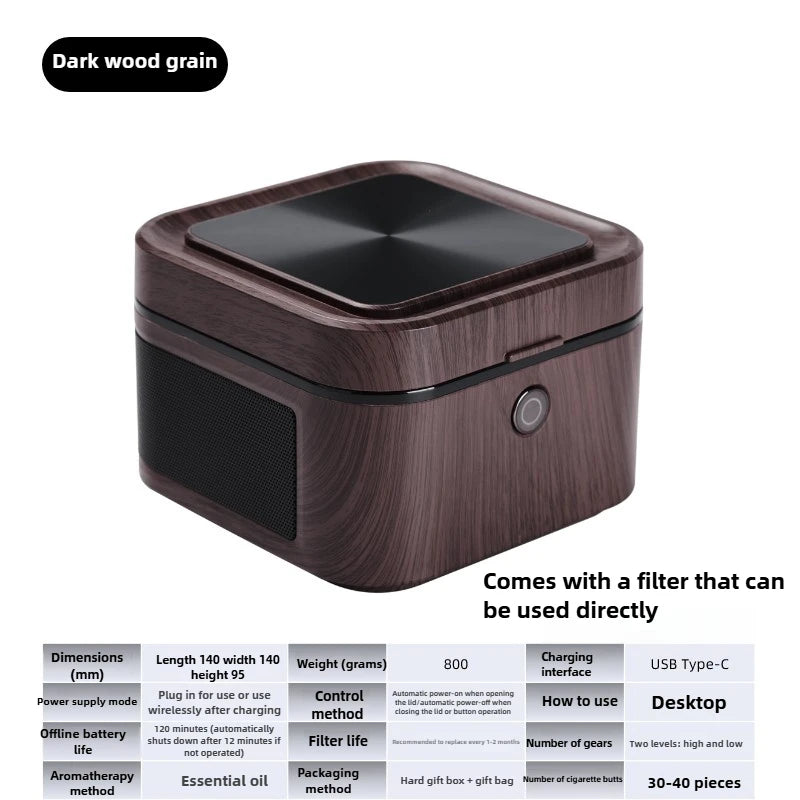 Purifying Ashtray High-end Atmosphere Upscale Device Anti Ash Fly Level Light Luxury Creative Intelligent Male Gift Oasis Select A color box package