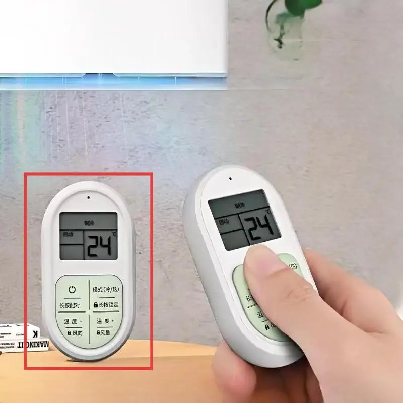 Portable Mini Universal Air Conditioner Remote Control Glow Buttons LCD Display No Setup Required For Home Office Daily Use Oasis Select White