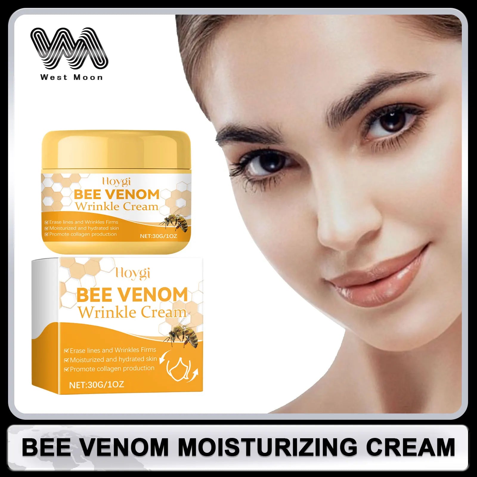 Bee Venom Face Cream Moisturizing Sagging Improvement Reduce Fine Lines Damaged Skin Repair Facial Cream Nourishing Skin Care Oasis Select