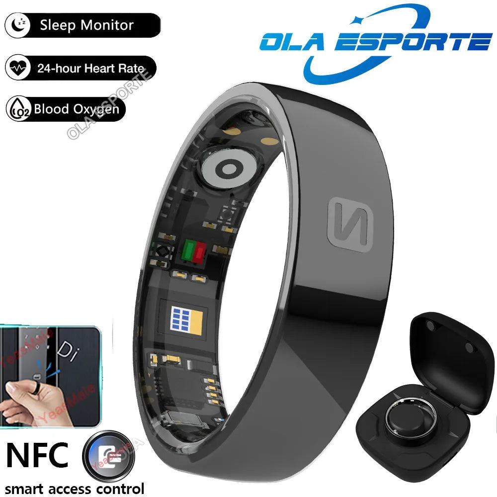 Smart NFC Ceramic Ring – Sleep, Heart Rate & SpO2 Tracker
