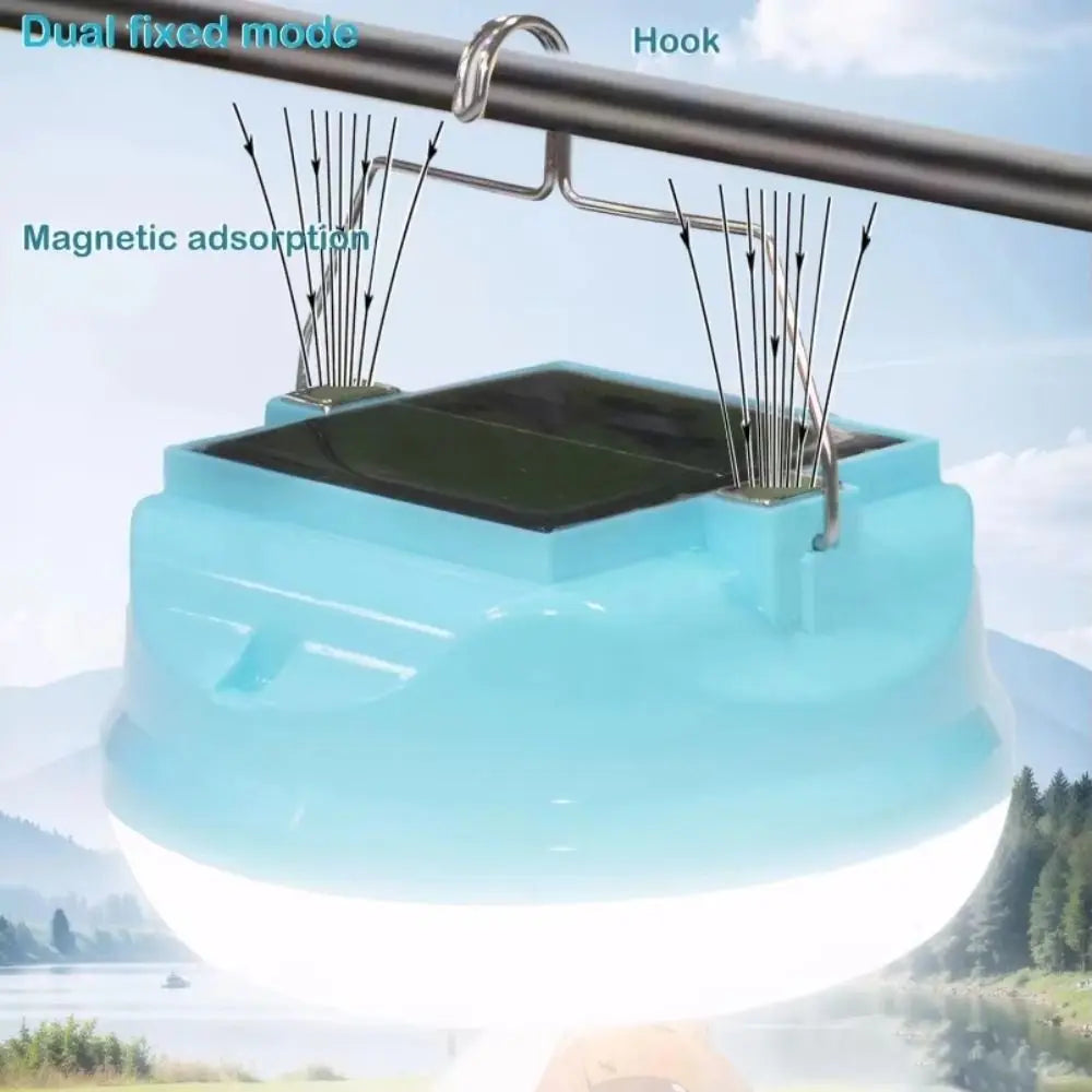 Solar LED Camping Light | 3 Modes, Waterproof & Portable Hook
