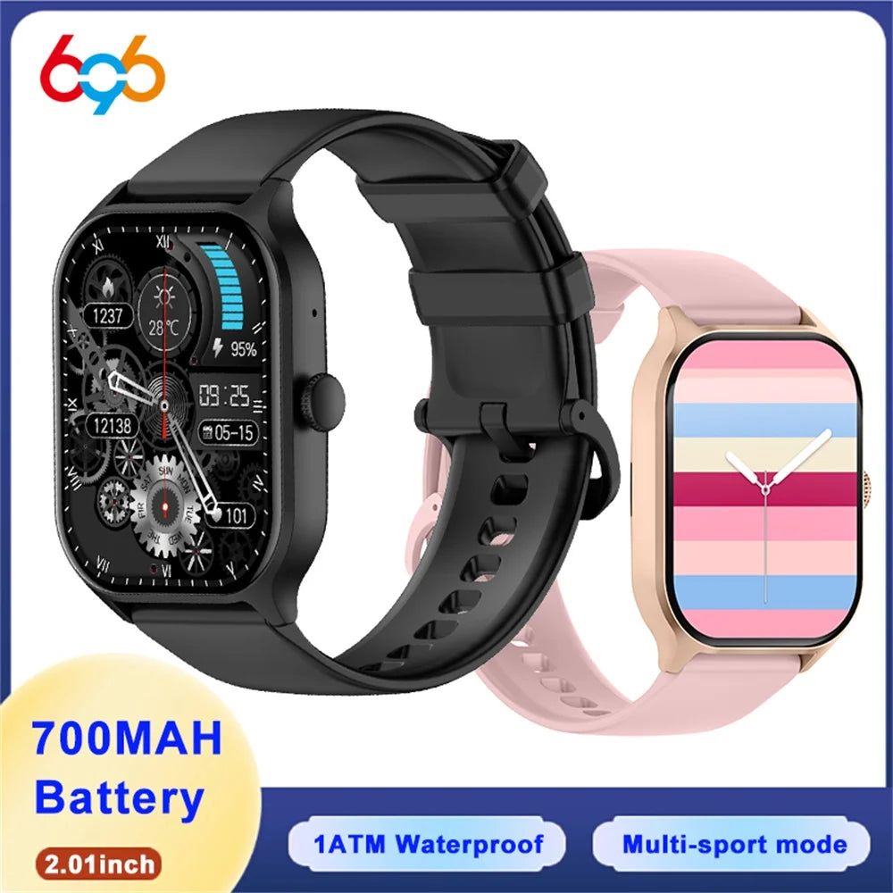 Smart Watch Men Women 2.01 Inch Sports Fitness Watch Blue Tooth Call Clock Heart Rate Health Waterproof Smartwatch 700Mah Gift Oasis Select