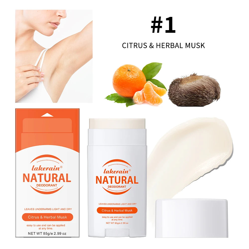 Solid Deodorant Stick Solid Perfume Balm Long-lasting Fresh Fragrance Deodorant Stick for Woman and Man Makeup Oasis Select Citrus Herbal Musk