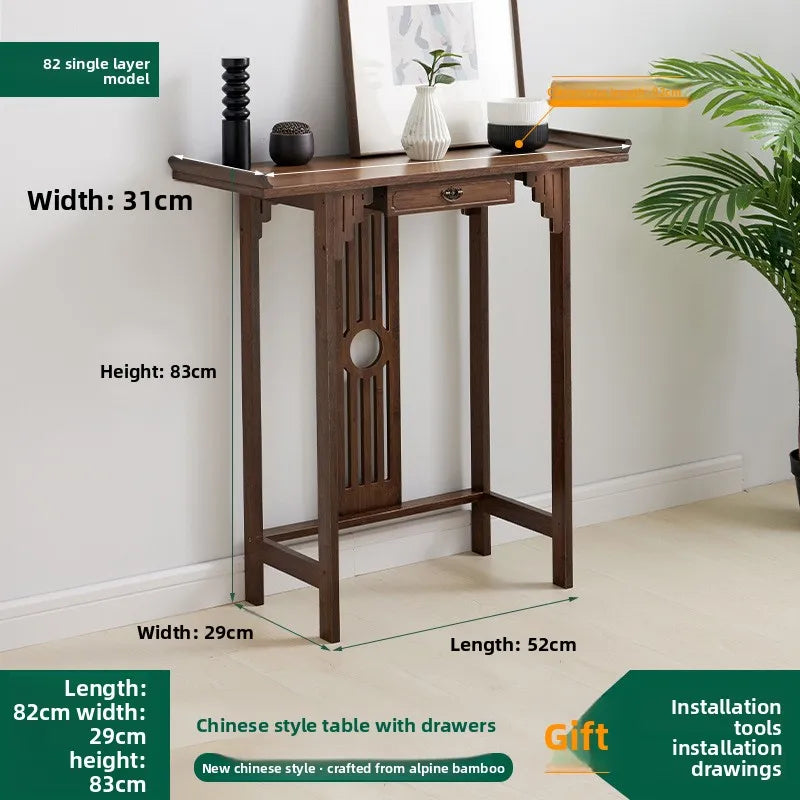 New Chinese-style entrance table Zen entrance hall entrance table, living room strip case entry hotel end view table long table Oasis Select Belt draw 80 long