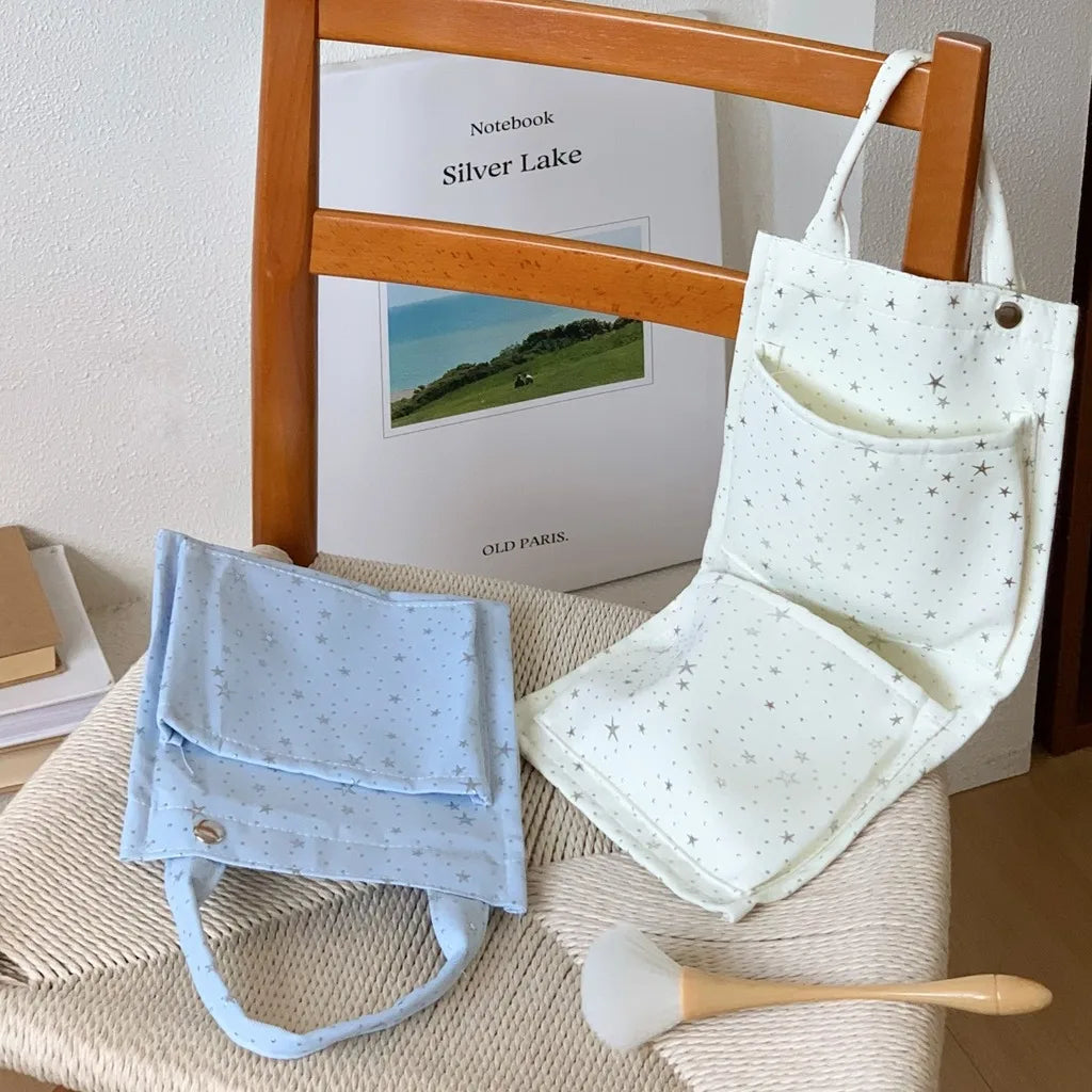 Star Pattern Hanging Storage Soft Fabric Hanging Organizer Wall Mount Storage Bag Modern Multi Pocket Storage Bag For Closet Oasis Select