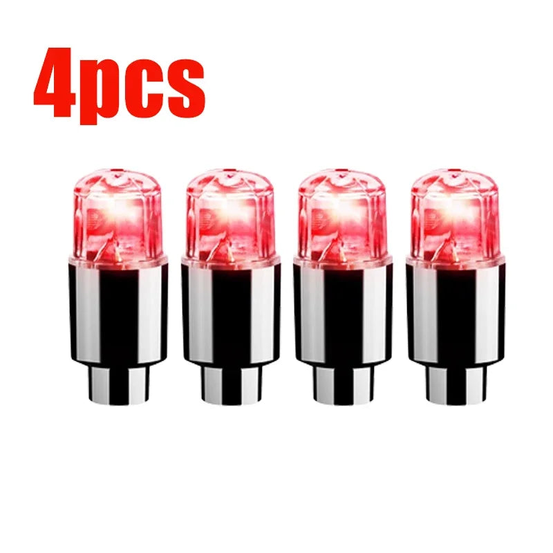 Tire Valve Cap Lights Tire Light for Car Air Valve Caps with Lights for Motorcycles Bicycles Electric Vehicles Lamps Oasis Select 4pcs-red light