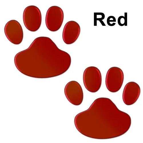 Car Stickers Creative Decals Paw 3D Animal Dog Cat Foot Prints Decal Car Motocycle Sticker Car Accessories Oasis Select red