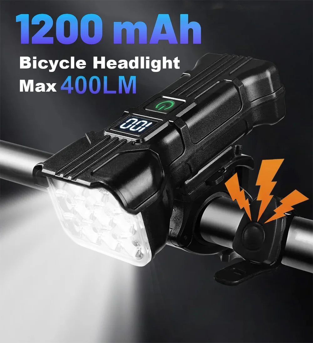Bike Light with 140 dB HornTYPE-C Rechargeable MTB bike Deadlight 12 LED Bicycle Safety Light Suitable for Night Riding Oasis Select