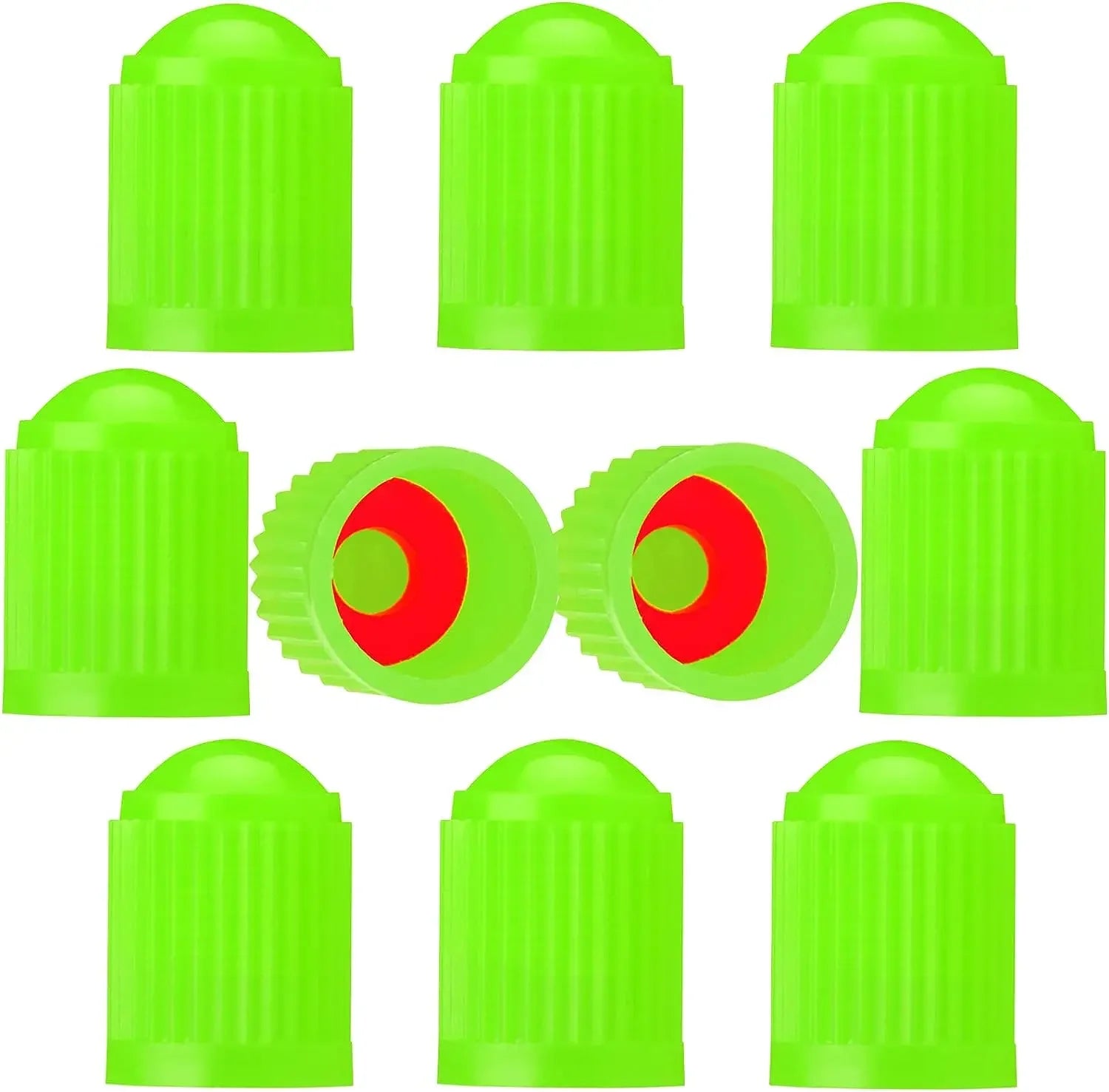 Tire Stem Valve Caps Tyre Valve Caps with O Seal Ring, Universal Stem Dust Covers for SUV, Cars, Bike, Motorcycles, Trucks Oasis Select Green-10Pcs