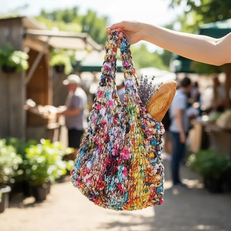 Flower Expansion Fold Pleated Flexible Stretch Mini Shopping Bag Large Capacity Bubble Elastic Portable Handbag Storage Bag Oasis Select