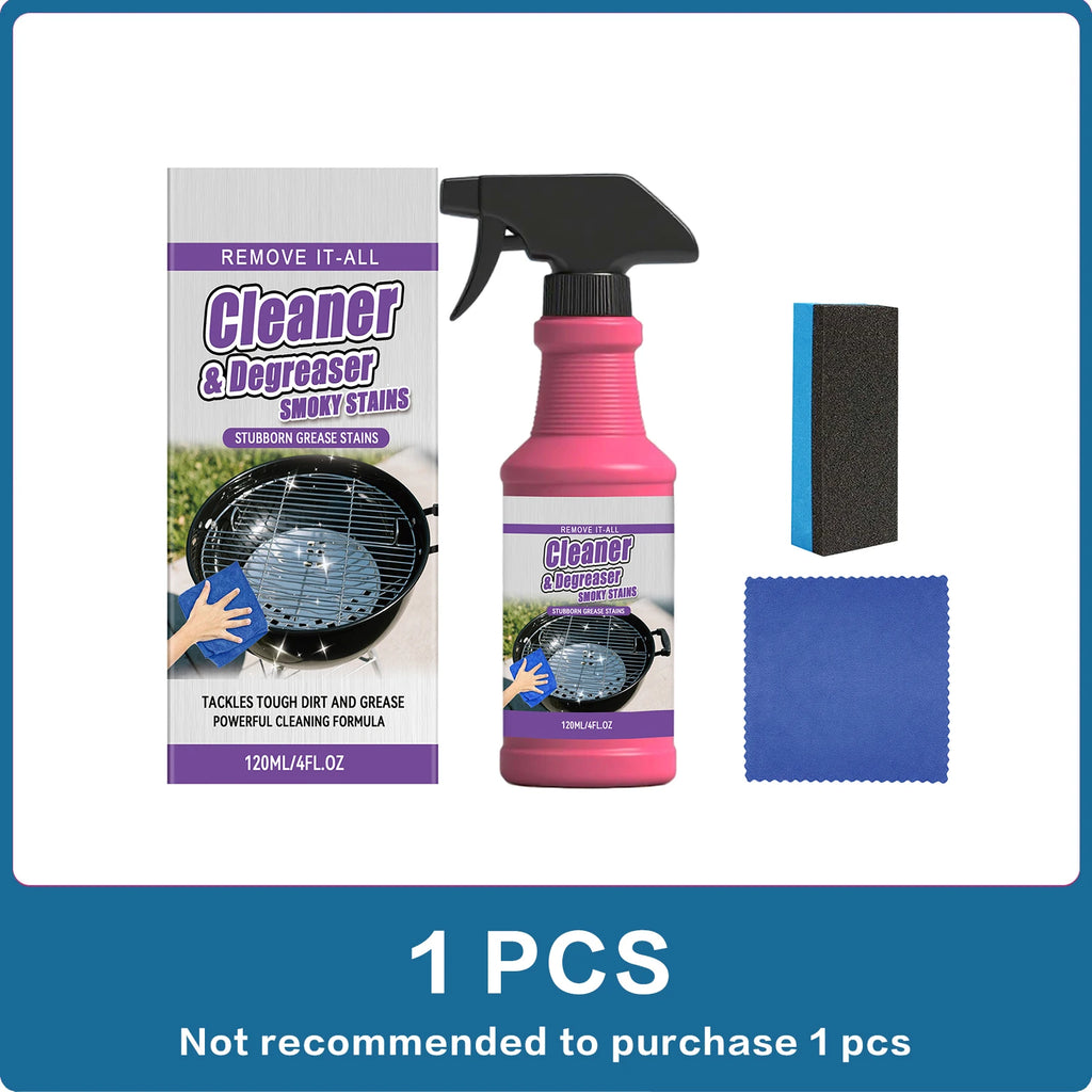 Heavy Duty Grill Cleaner Spray Strong Grease Remover BBQ Rack Pan Stain Deep Cleaner Dissolve Stubborn Oil Dirt Quick Cleaning Oasis Select 1set