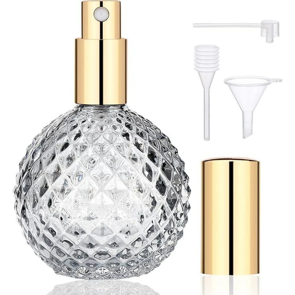 Vintage 100ml Glass Perfume Bottle – Pink Pineapple Spray Atomizer