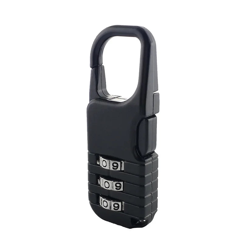 Portable Alloy Mini Lock Padlock Outdoor Travel Luggage Zipper Backpack Handbag Safe Anti-theft Combination Code Number Lock Oasis Select Black