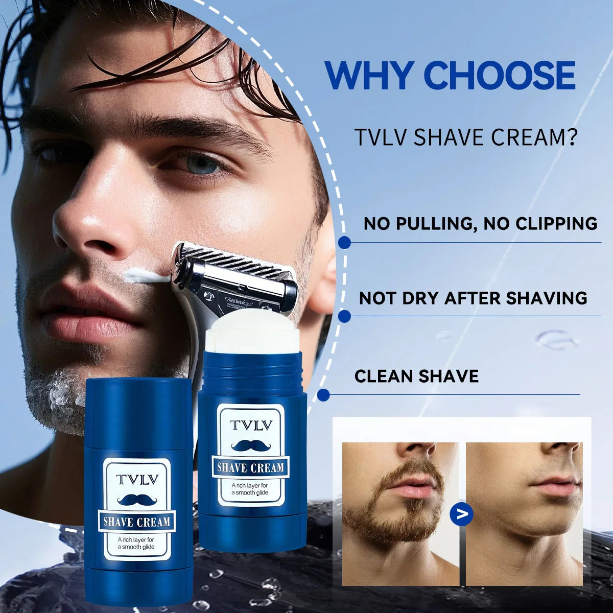 Men's Refreshing Moisturizing Shaving Cream – Deep Cleanse Men's Shaving Cream Oasis Select