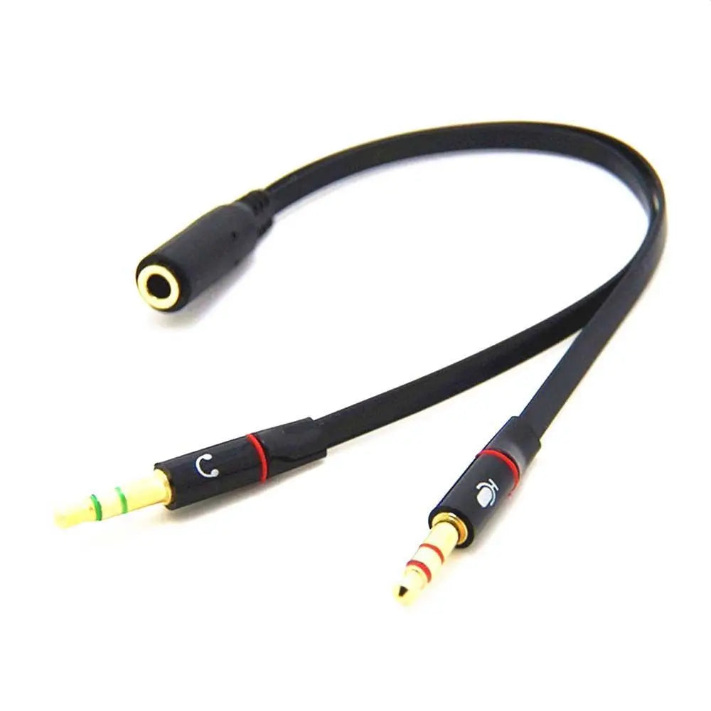 Connected Cord Micphone Earphone Y Splitter Audio Cable 3.5 mm Adapter Oasis Select