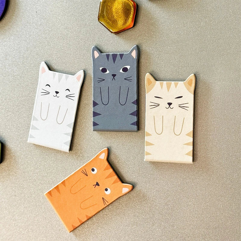 4pcs/set Cute Animal Magnetic Bookmarks - Cartoon Dog Cat Creative Stationery Gift Student Reward Back To School Present Oasis Select A1