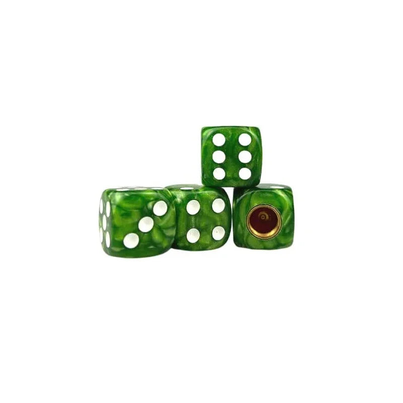 Dice Style Valve Caps Wheel Tire Cover Tyre Valve Plugs Alloy Wheels ABS Tire Wheel Cover For Car Motorcycle Bike Oasis Select New-Green