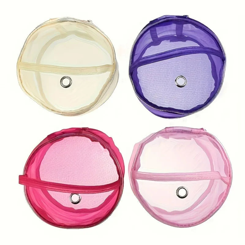 1Pc Colorful Nylon Mesh Yarn Storage Bag with Zipper, Durable Knitting Crochet Organizer for Yarn Balls, Hooks & Needles Oasis Select